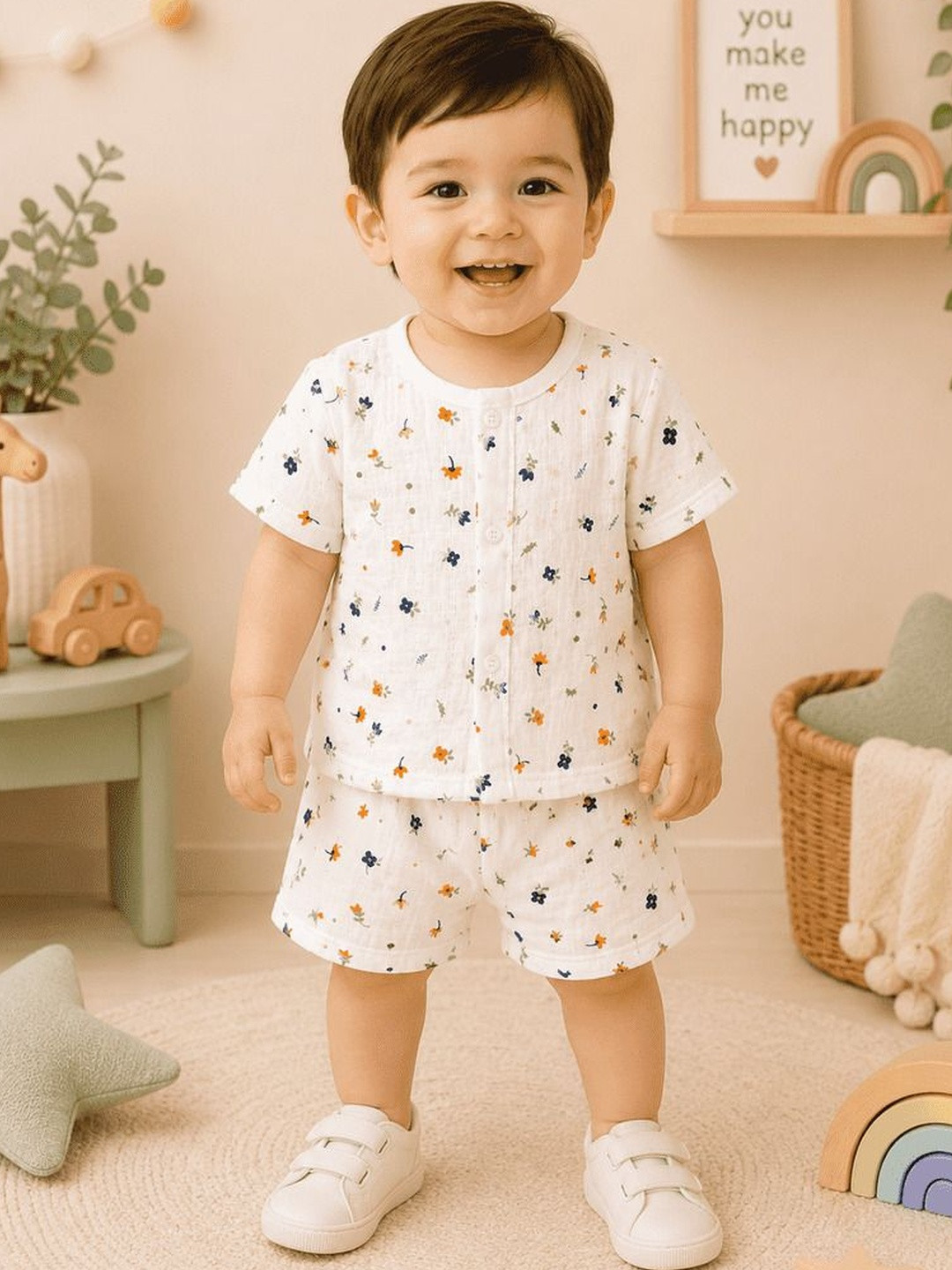 Cuddleloom Boys Printed T-shirt with Shorts