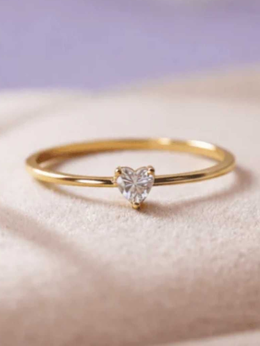 Zarkan Women Sterling Silver Gold-Plated Cubic Zirconia Finger Ring