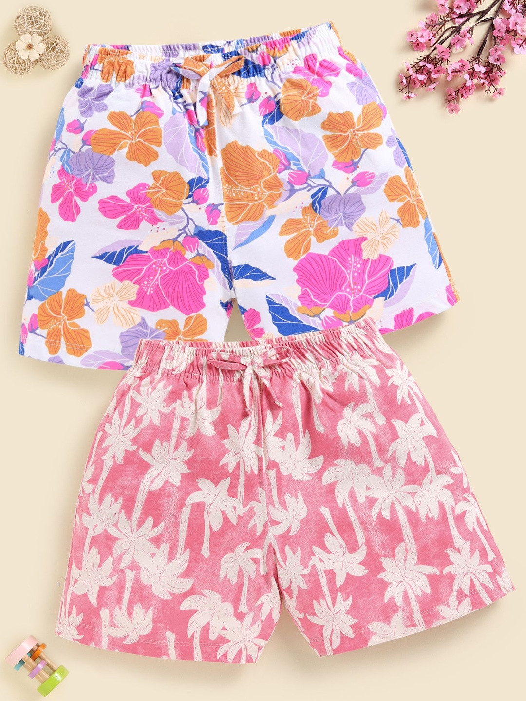 Biskid Girls Floral Printed Shorts