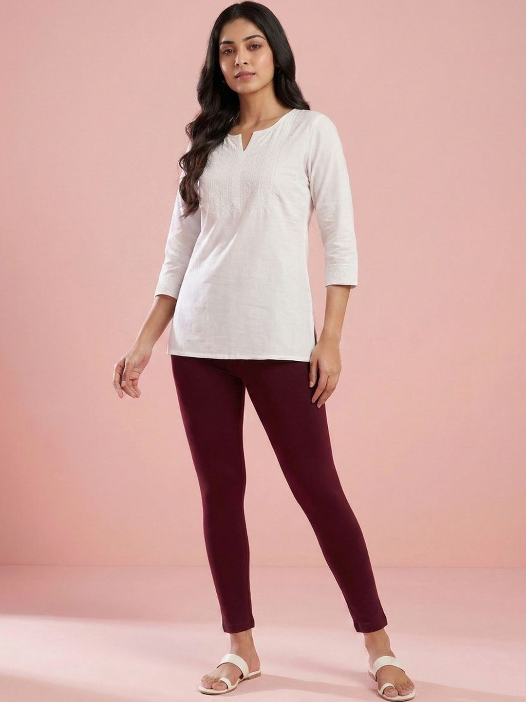 EMI Women Frenchwine Ankle Length Viscose Leggings