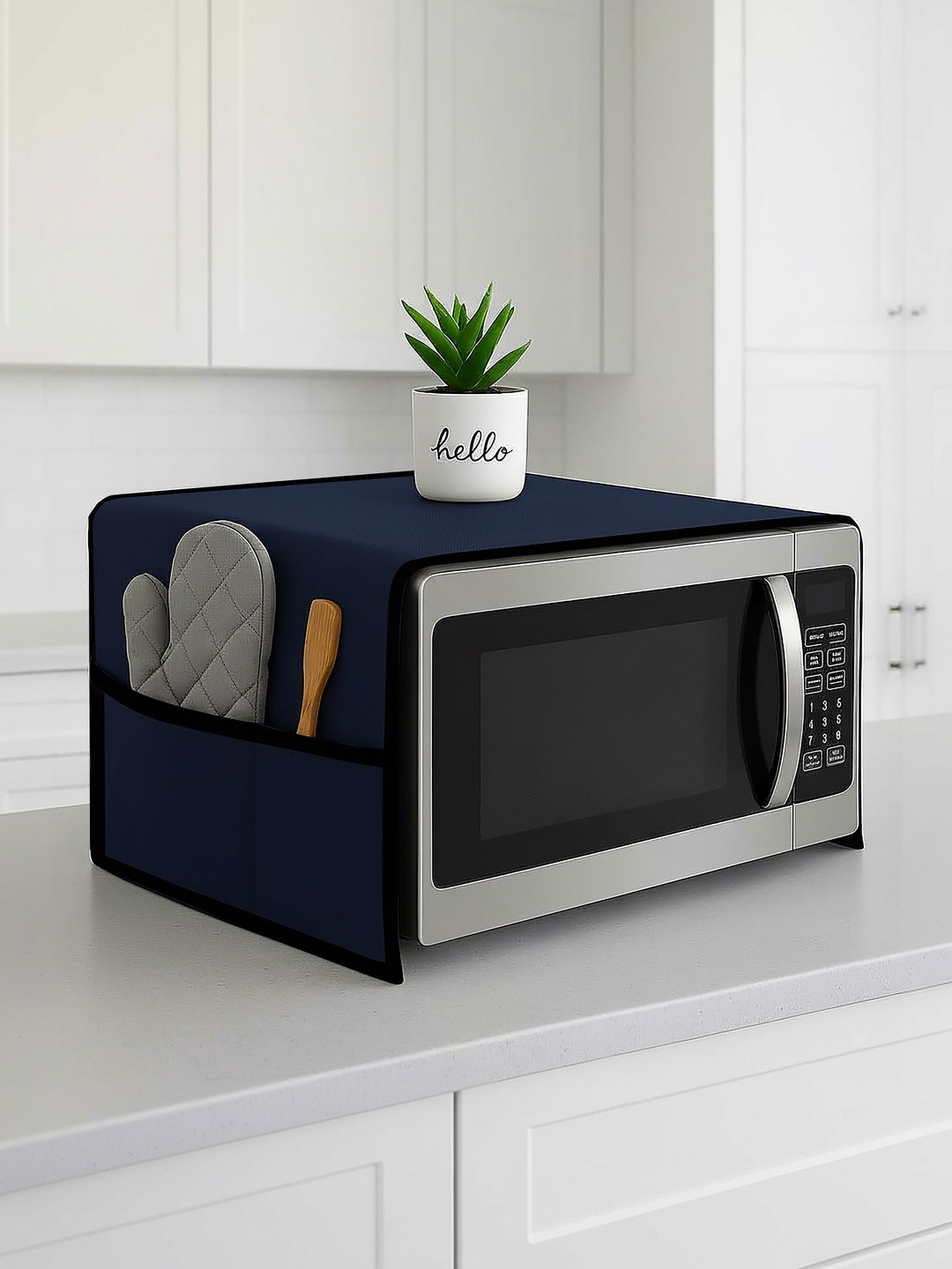 Fancy Walas Navy Blue Microwave Oven Appliance cover