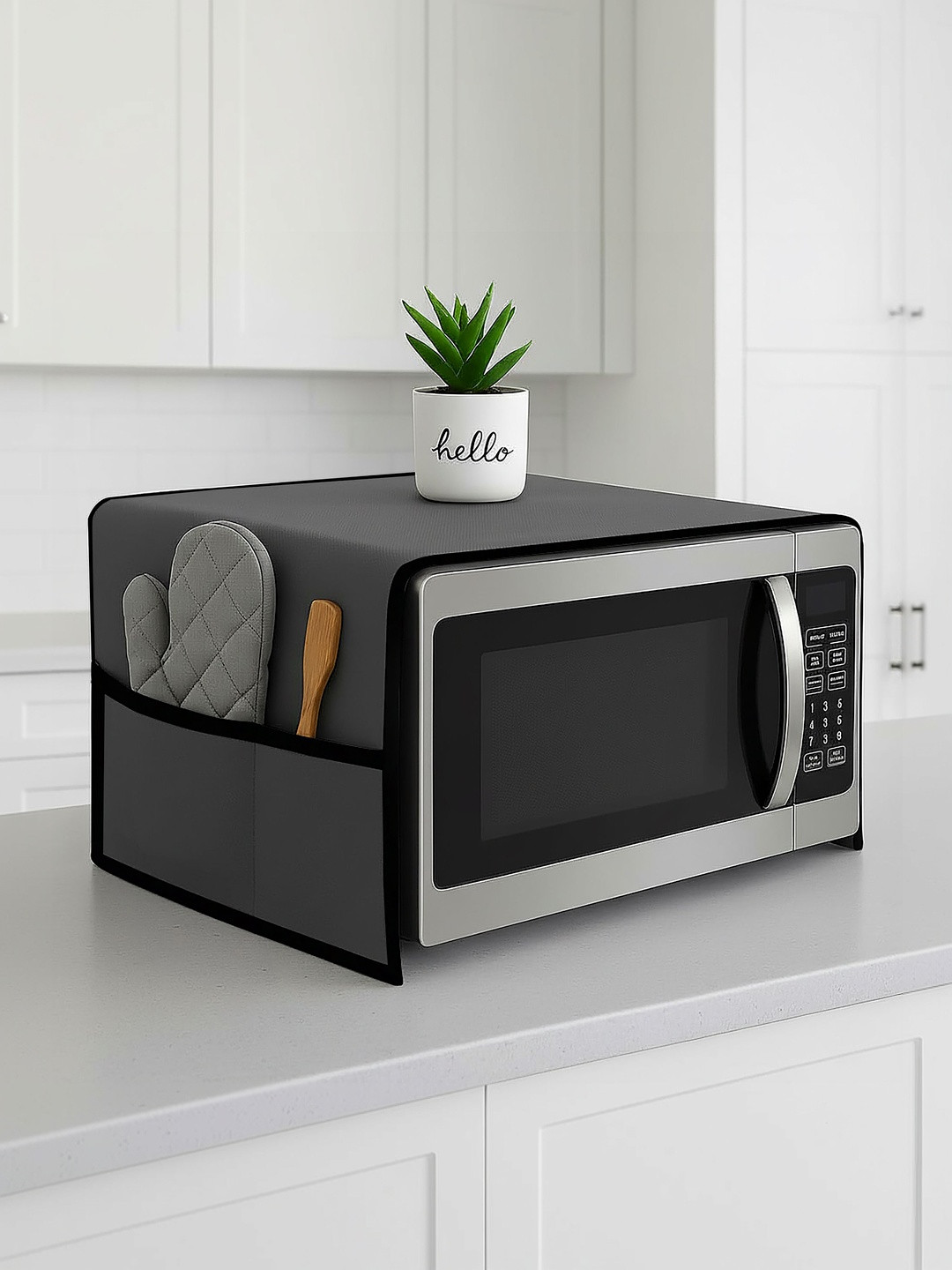 Fancy Walas Grey Microwave Oven Appliance cover