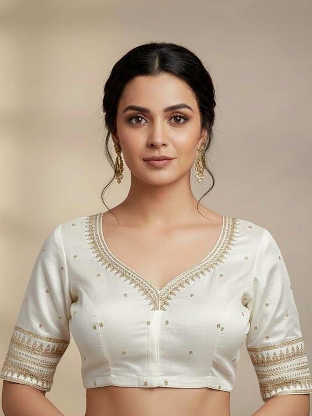 Apexaura Silk Embellished Zari Saree Blouse