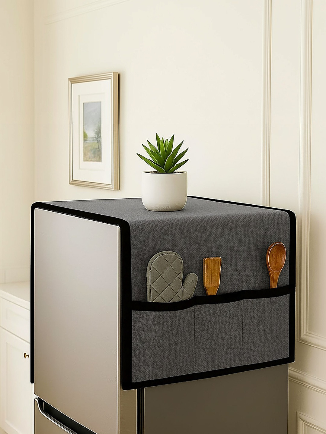 Fancy Walas Grey Refrigerator Appliance cover