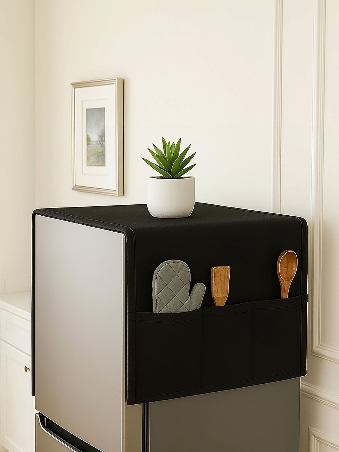 Fancy Walas Black Refrigerator Appliance cover