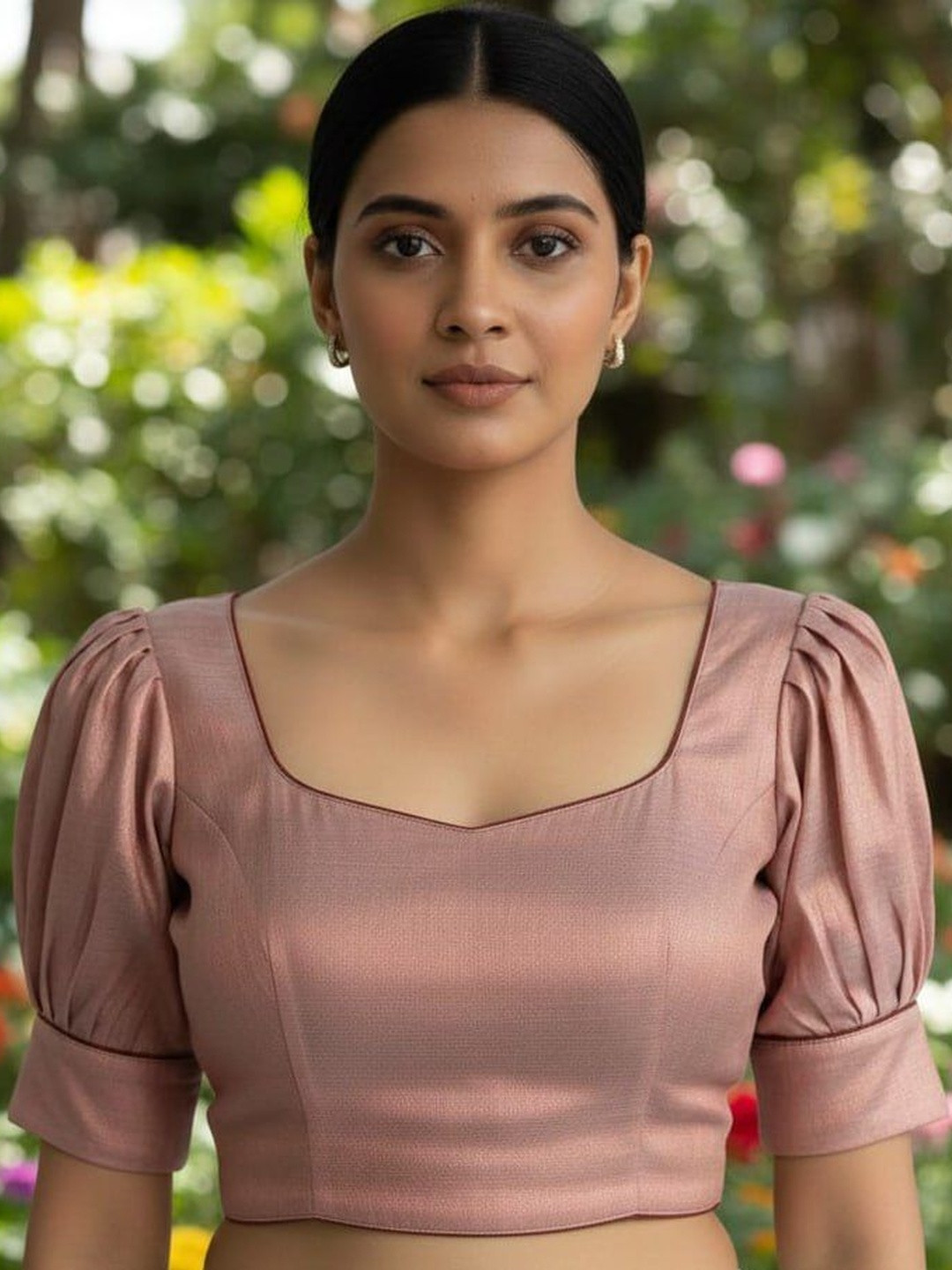 Apexaura Silk Solid Saree Blouse
