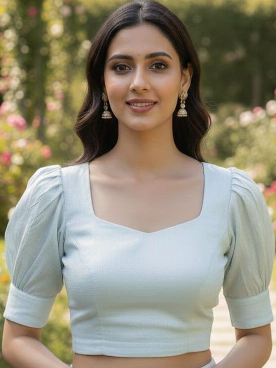 Apexaura Silk Solid Saree Blouse