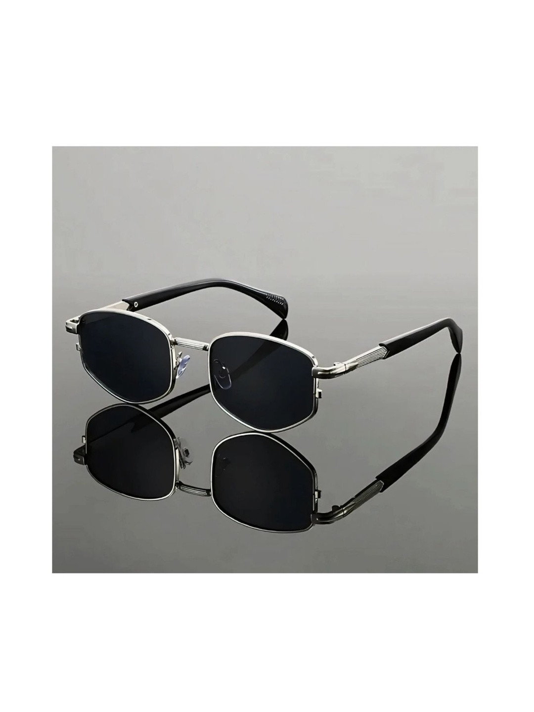 Artrue Unisex Black Lens & Silver-Toned Other Sunglasses