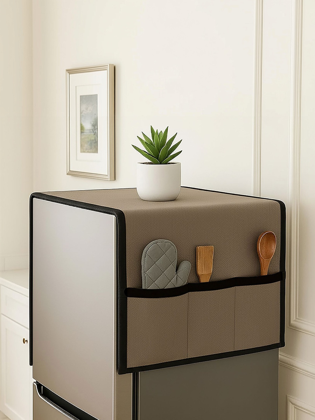 Fancy Walas Brown Refrigerator Appliance cover