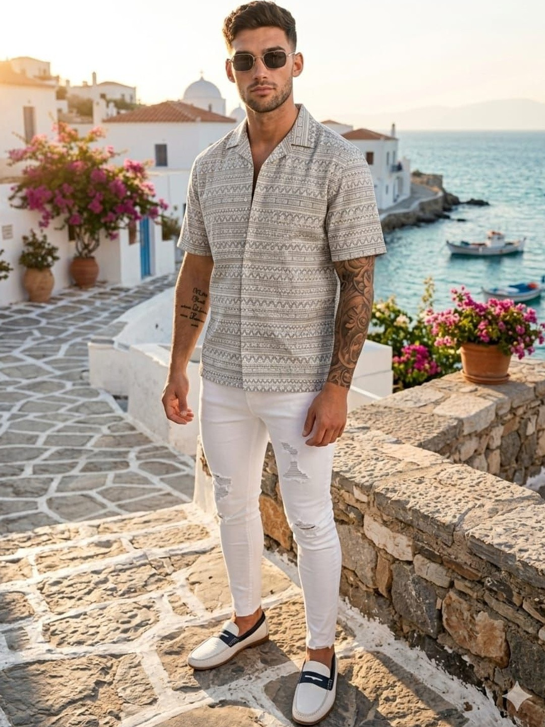 UNIBLISS Men Slim Fit Printed Casual Shirt