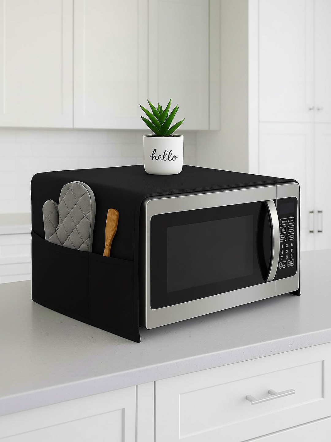 Fancy Walas Black Microwave Oven Appliance cover