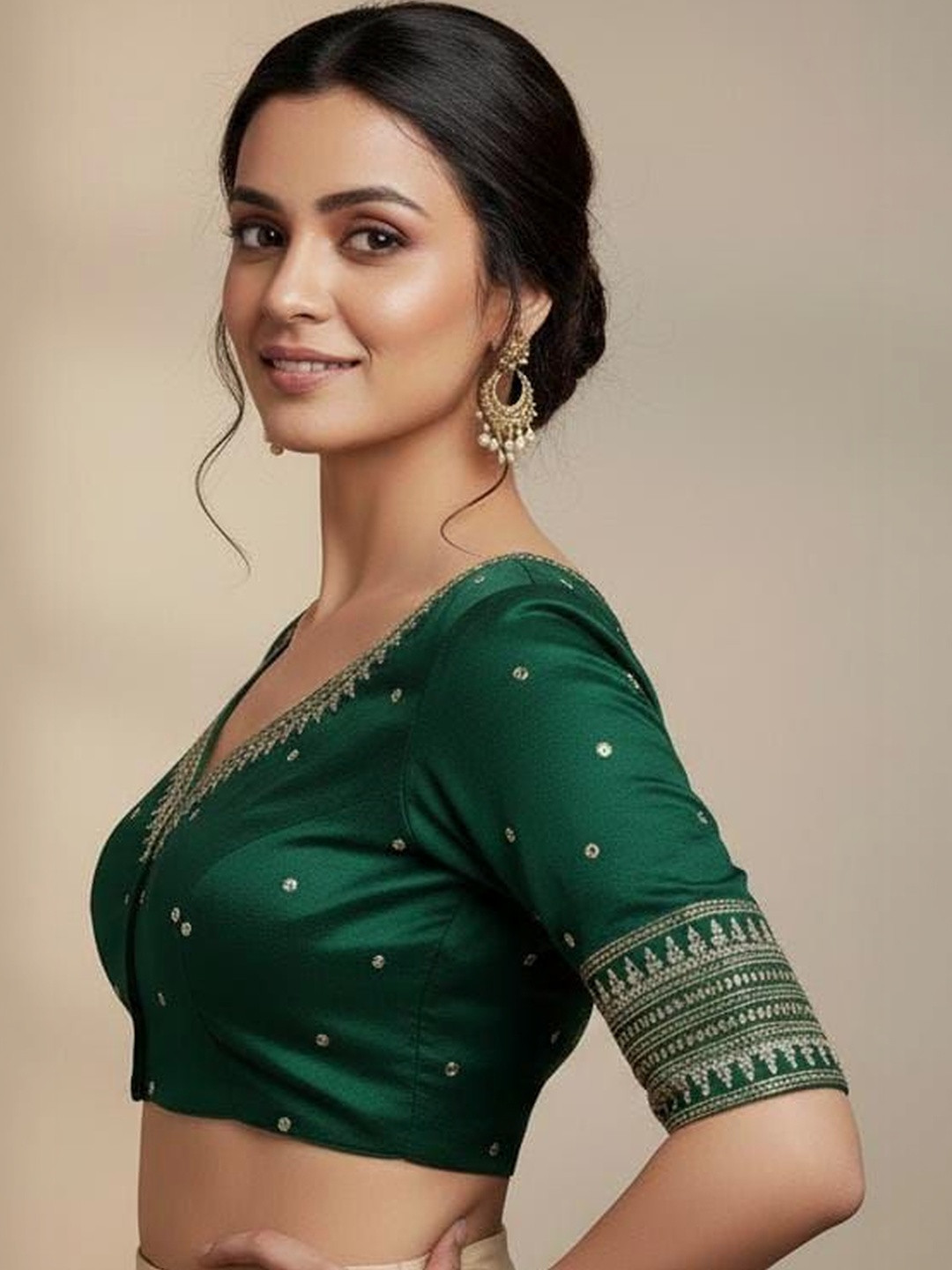Apexaura Silk Embellished Zari Saree Blouse
