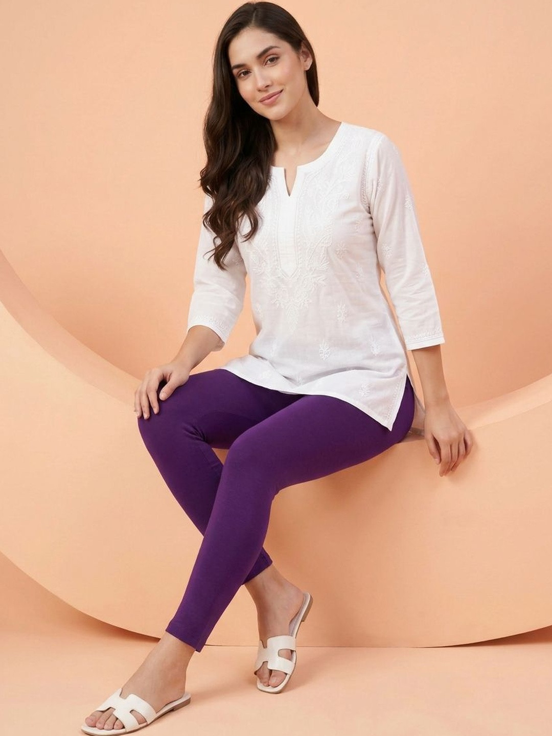 EMI Womens Plum Ankle Length Leggings