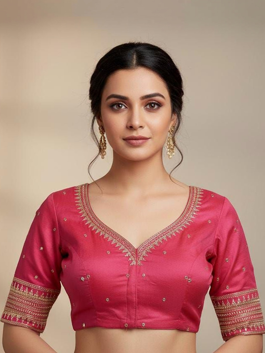Apexaura Silk Embroidered Zari Saree Blouse