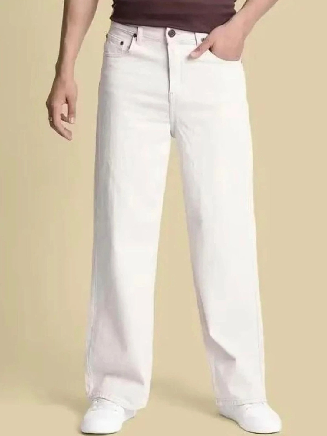 Moda Rapido Men Classic Wide Leg Mid-Rise Stretchable Jeans