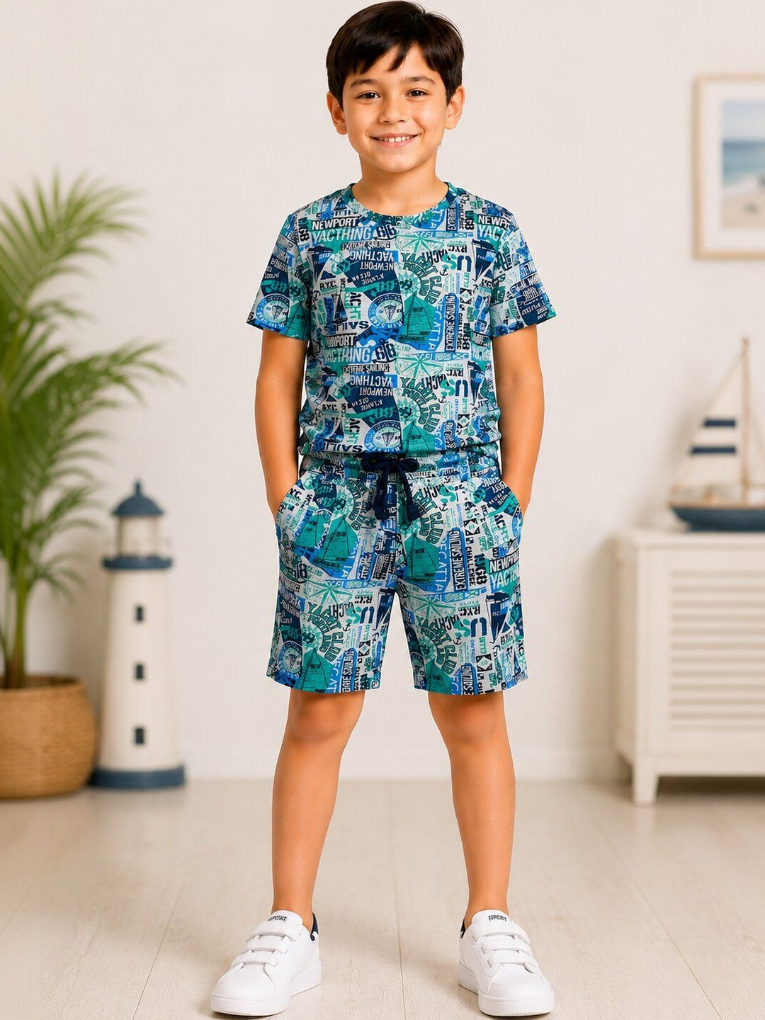 3PIN Boys Printed T-shirt with Shorts