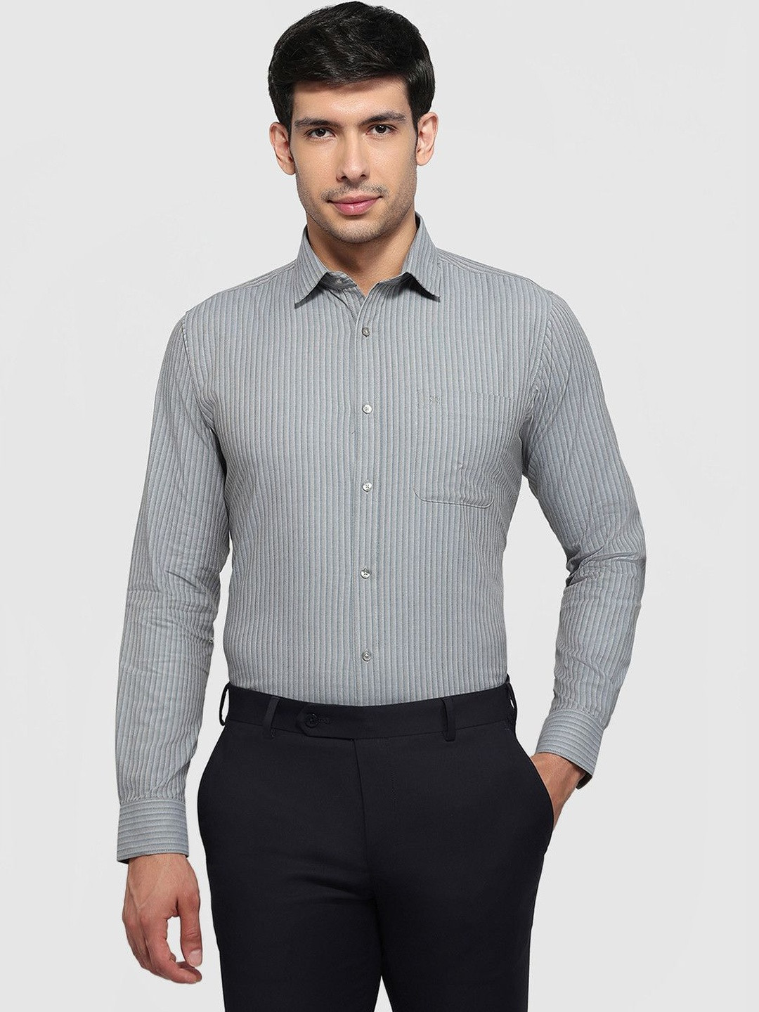 Raymond Men Slim Fit Striped Formal Shirt