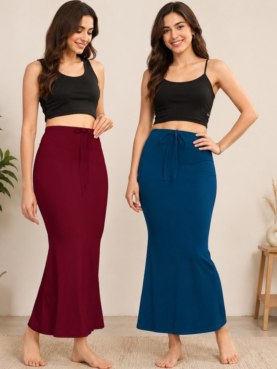 BAESD Pack Of 2 High-Waist Saree Shapewear