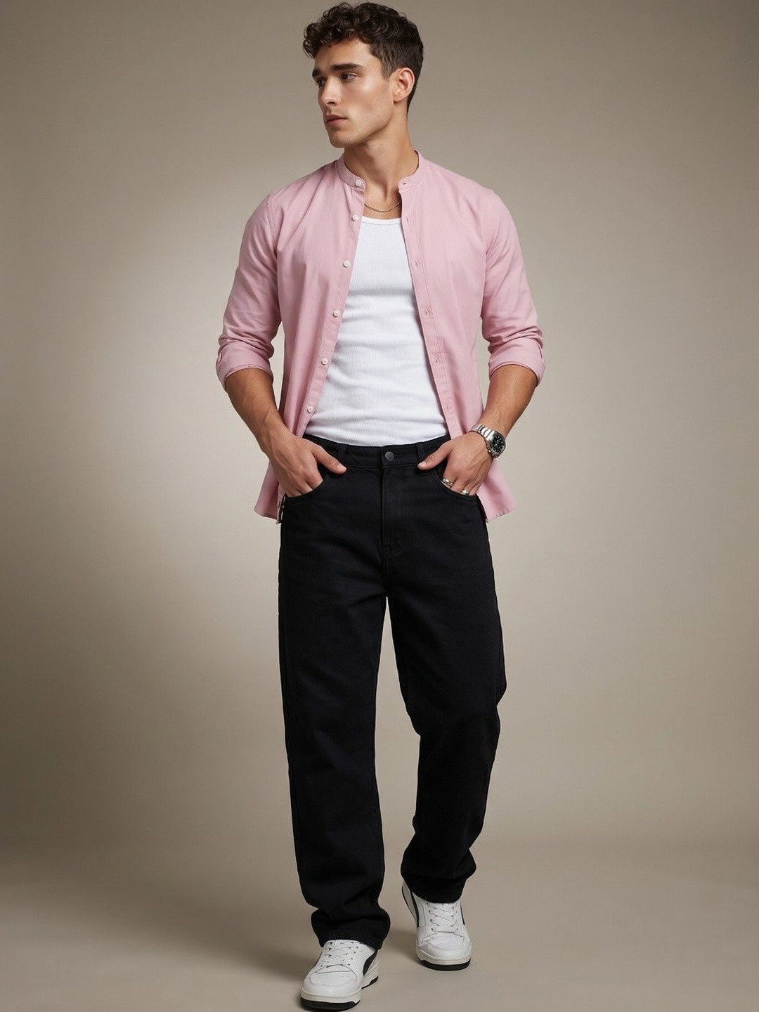 glitchez Men Slim Fit Casual Shirt