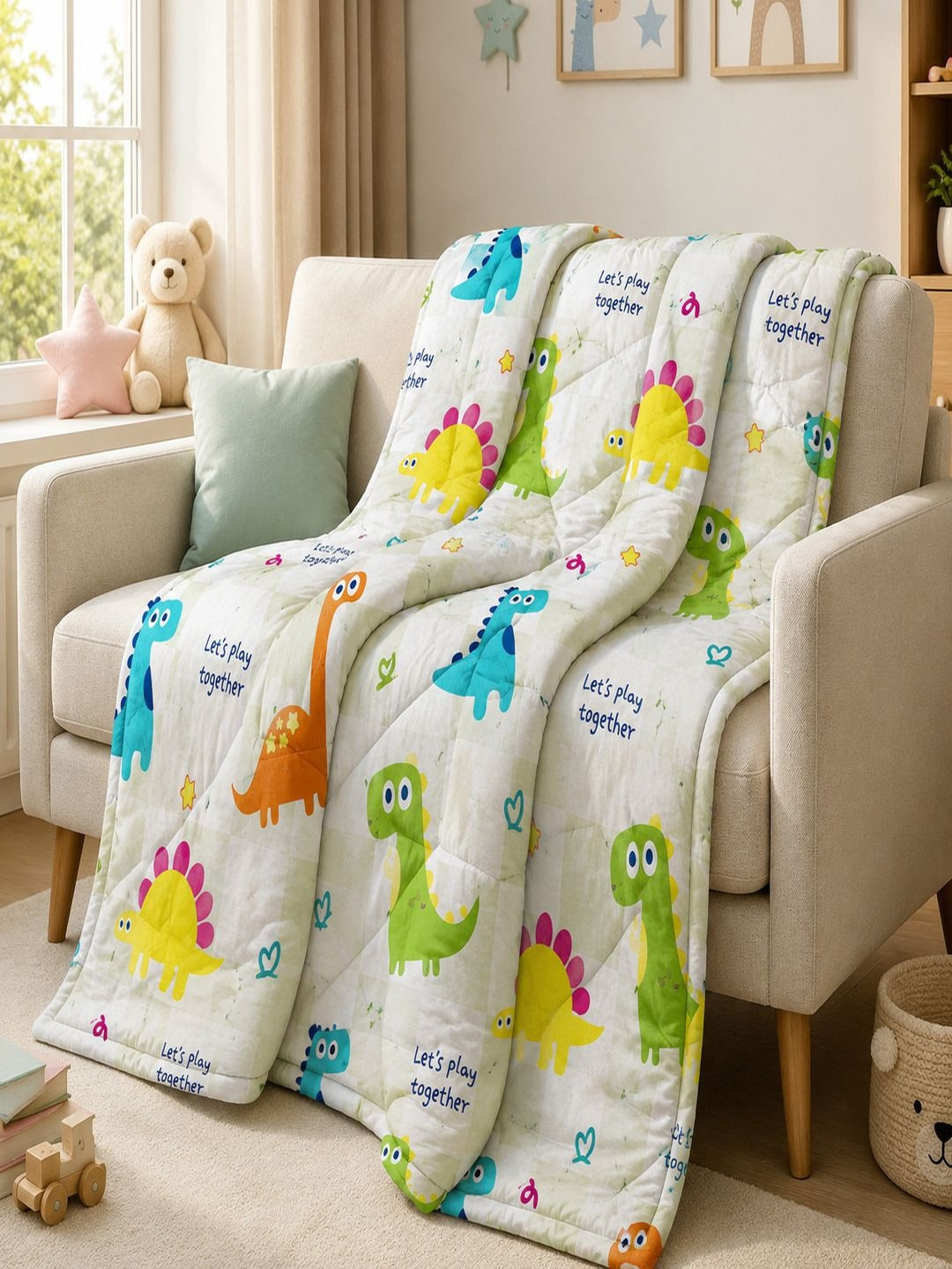RRC Multicoloured Cartoon Characters Microfiber Mild Winter Comforter