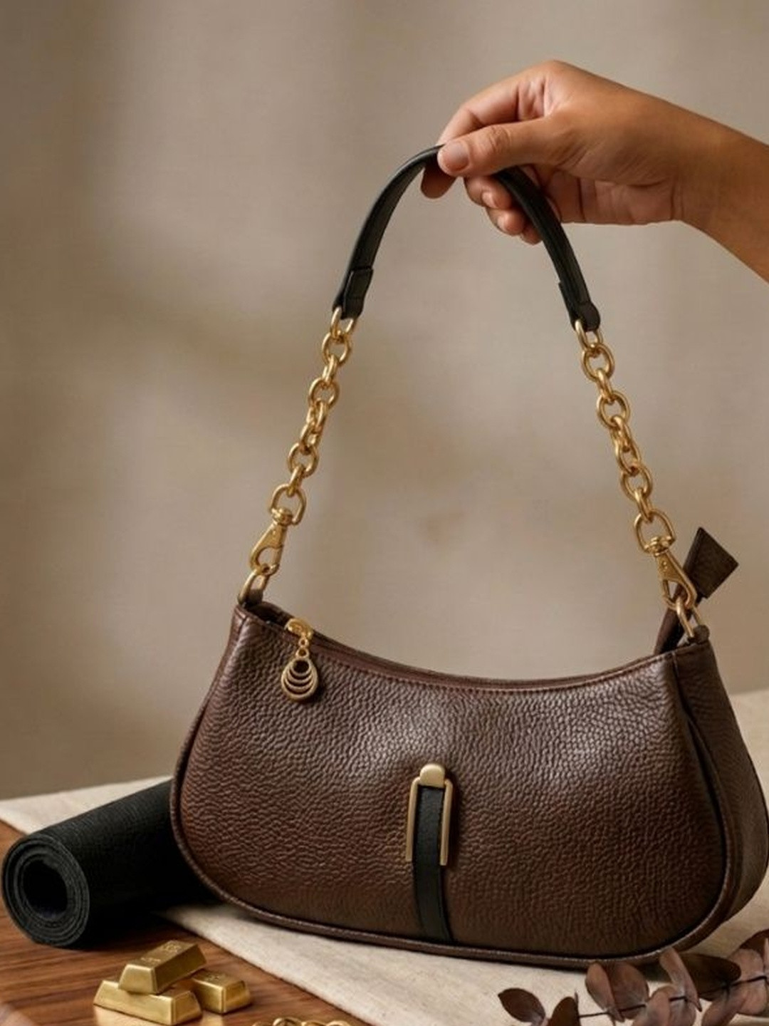 Inaxa Textured PU Shoulder Bag