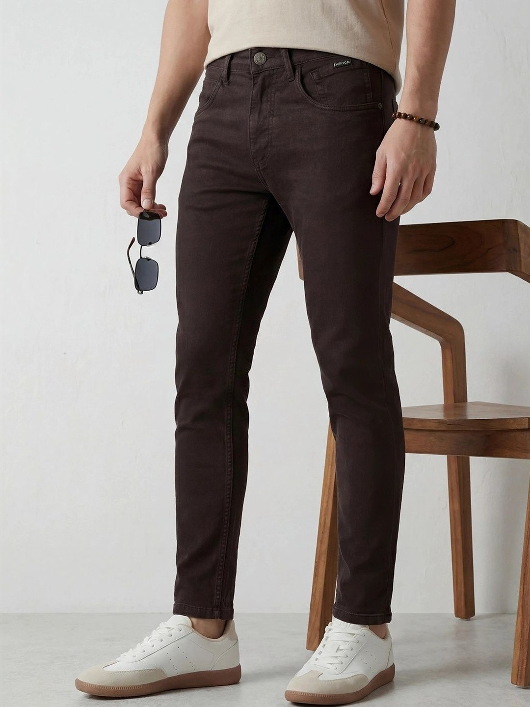 WROGN Men Skinny Fit Low-Rise Stretchable Jeans