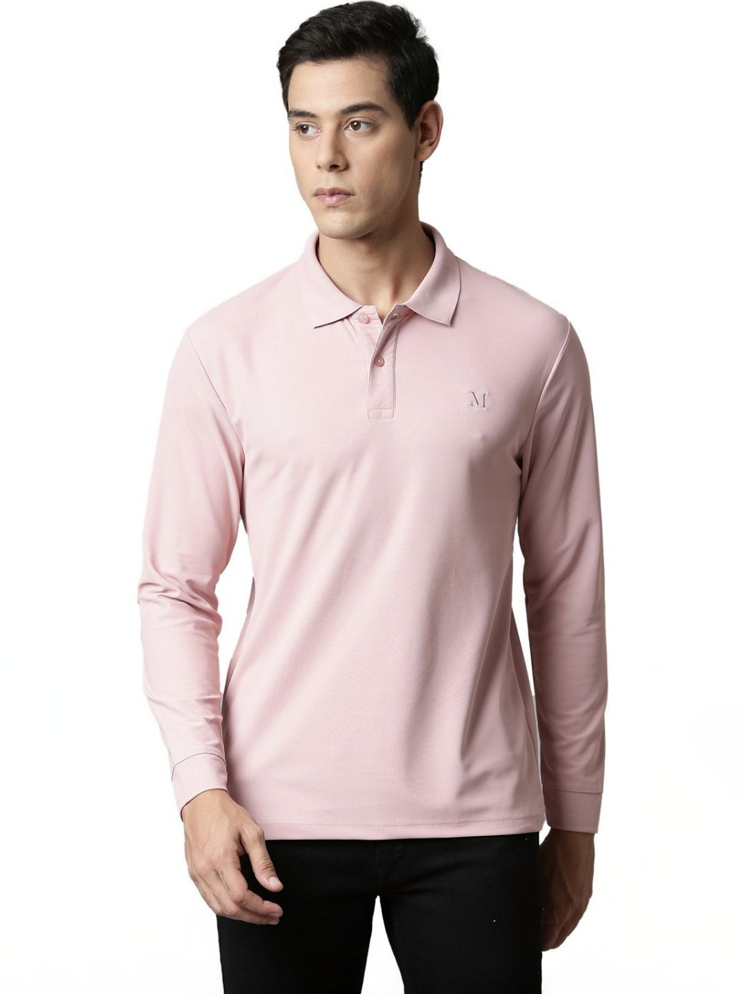 MAXZONE Men Brand Logo Polo Collar T-shirt