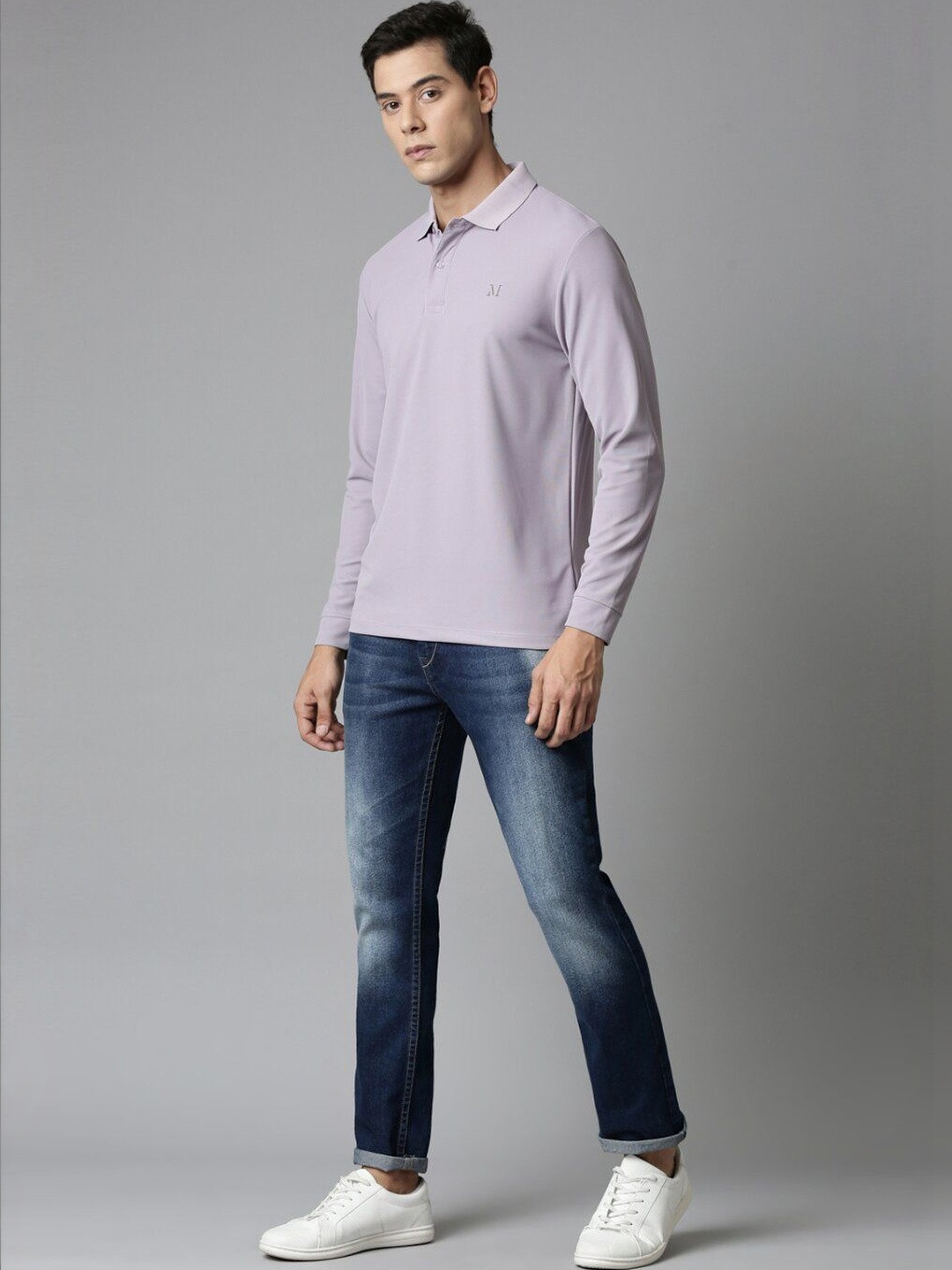 MAXZONE Men Brand Logo Polo Collar T-shirt