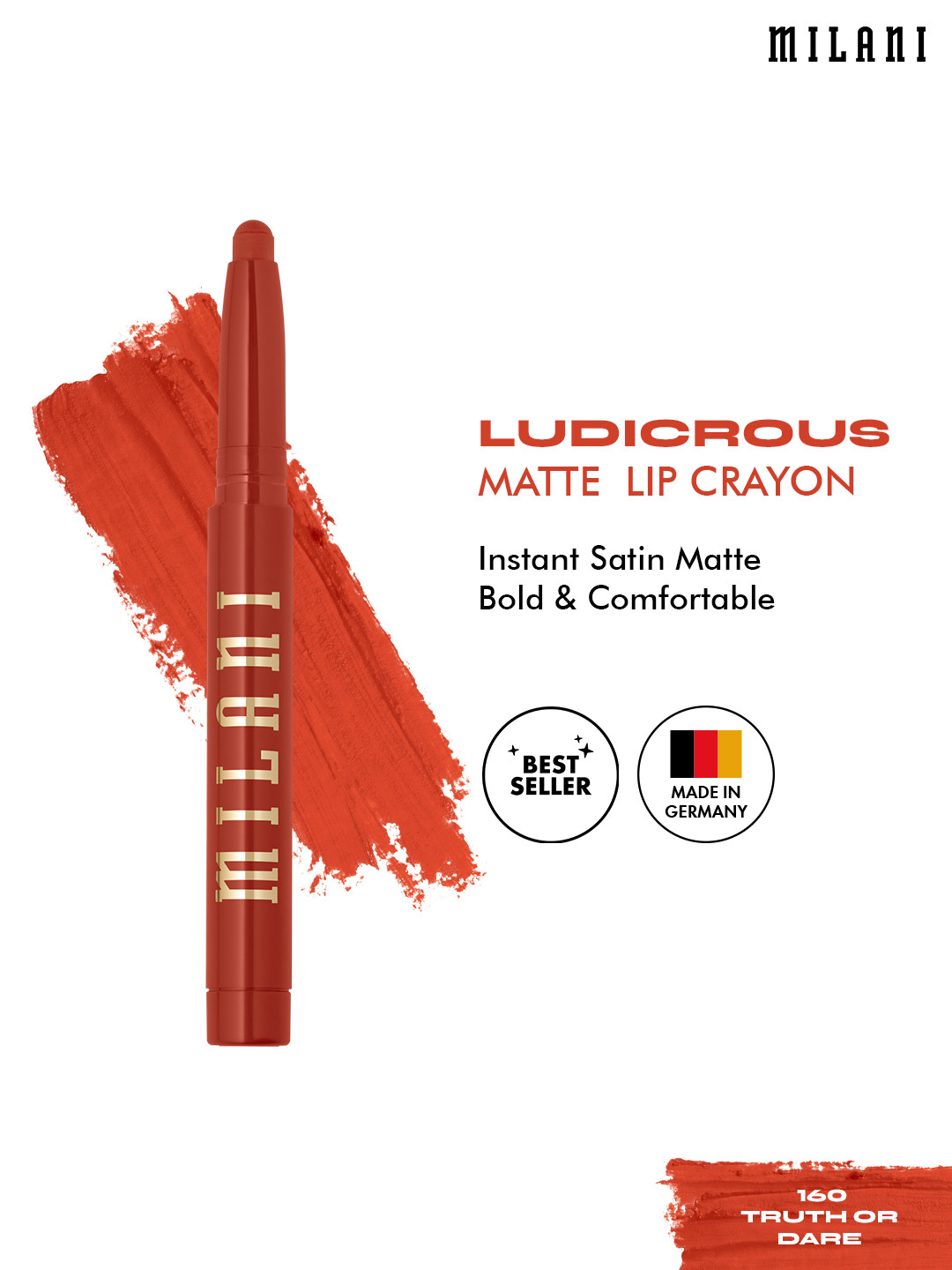 MILANI Ludicrous Matte Lip Crayon - Truth Or Dare 160