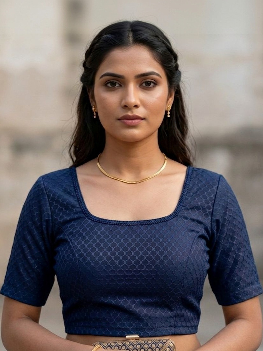 HERE&NOW Woven Design Saree Blouse