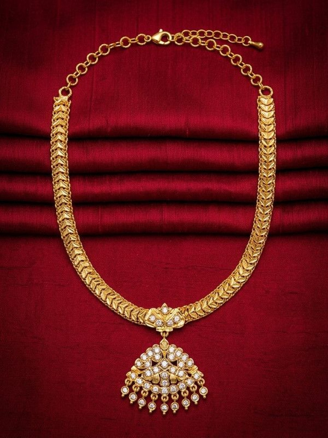 Talish Gold-Plated American Diamond Necklace and Earrings