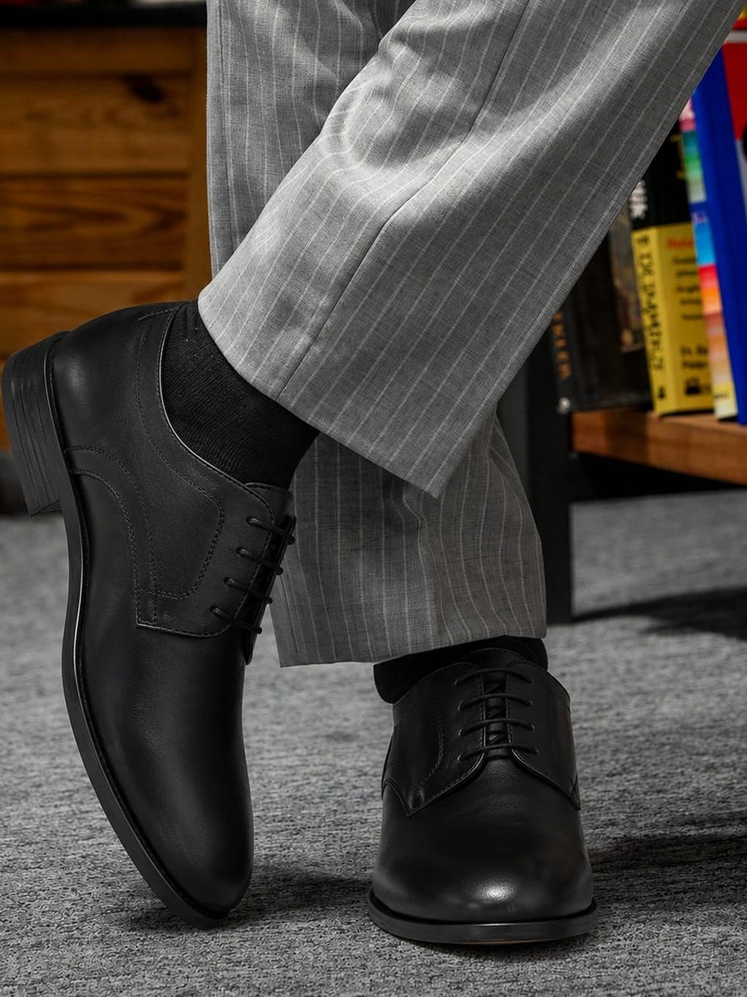 House of Pataudi Men Round Toe Lace-Ups Derbys Formal Shoes