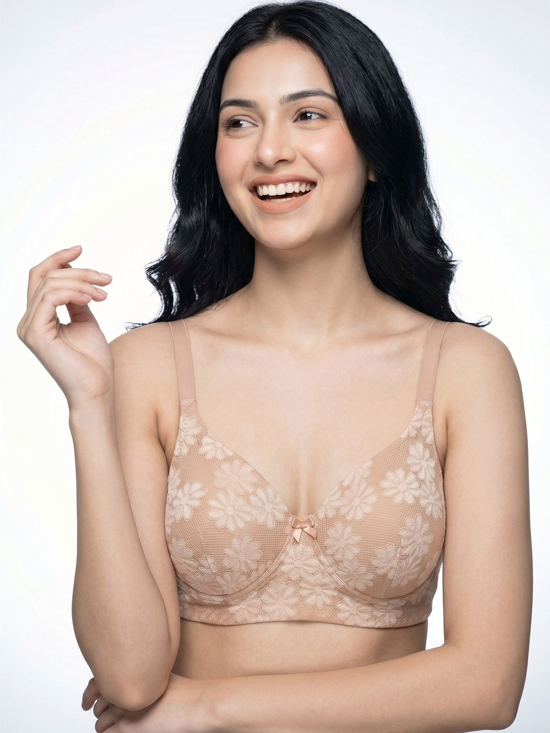 Intimist Cotton Padded Bonded Lace Bra
