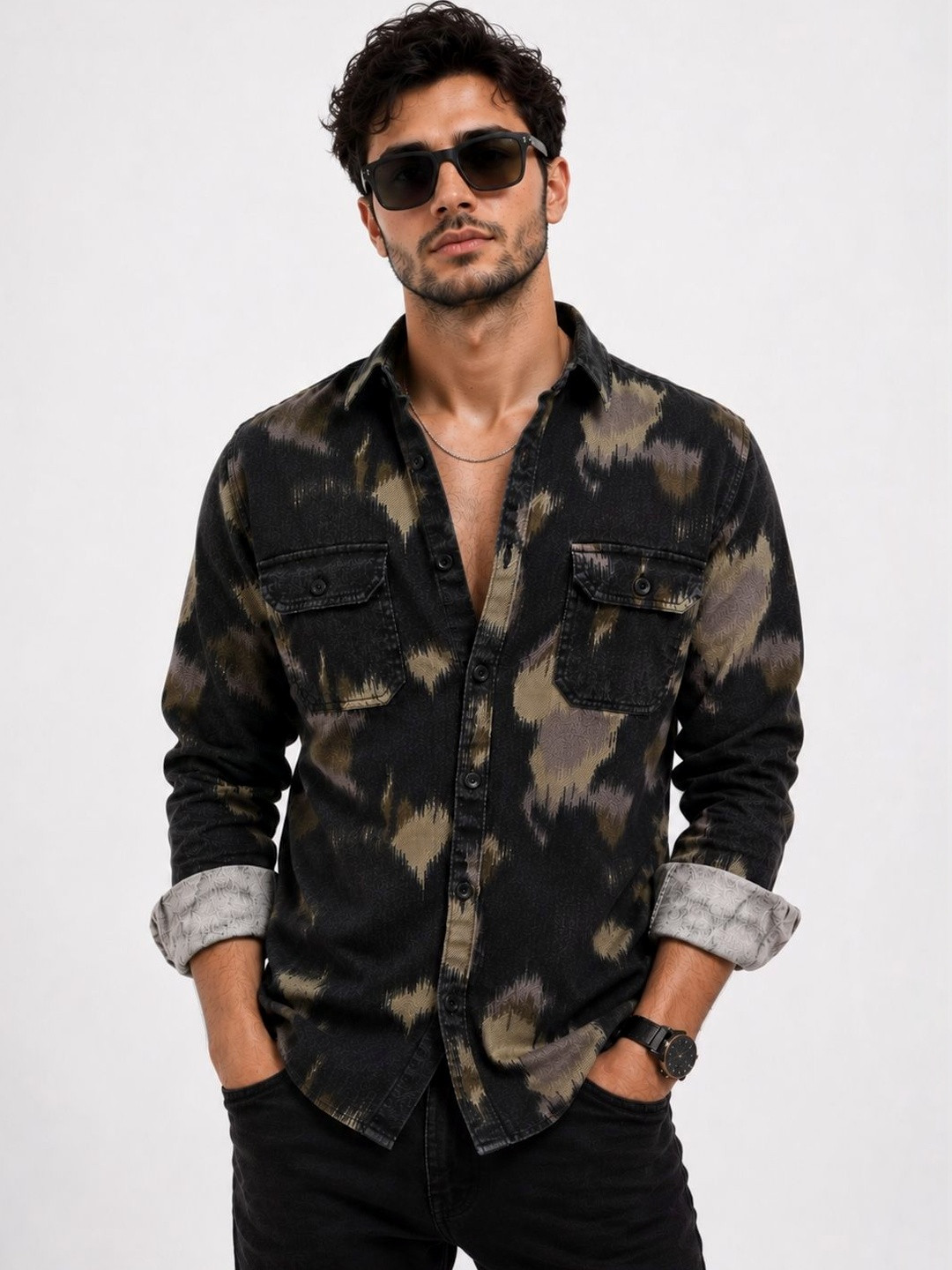 XKIND Men Comfort Abstract Printed Casual Shirt