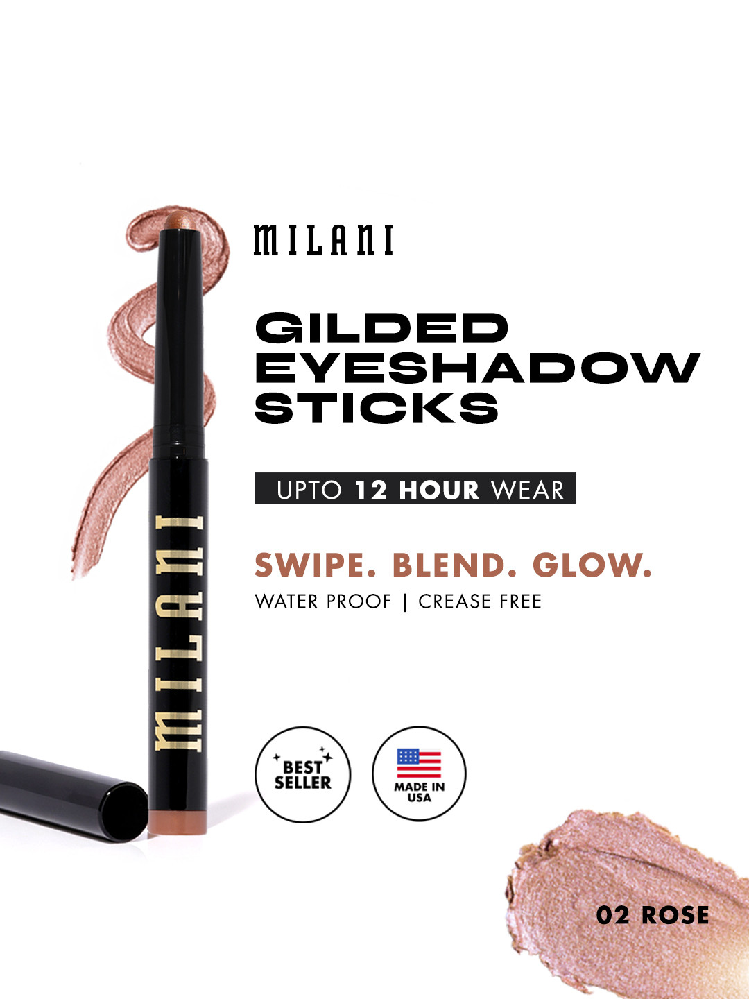 MILANI Glided Waterproof Eyeshadow Stick - Rose 02