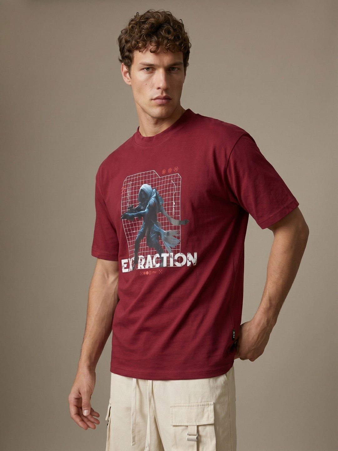 glitchez Graphic Printed Relaxed Fit T-shirt
