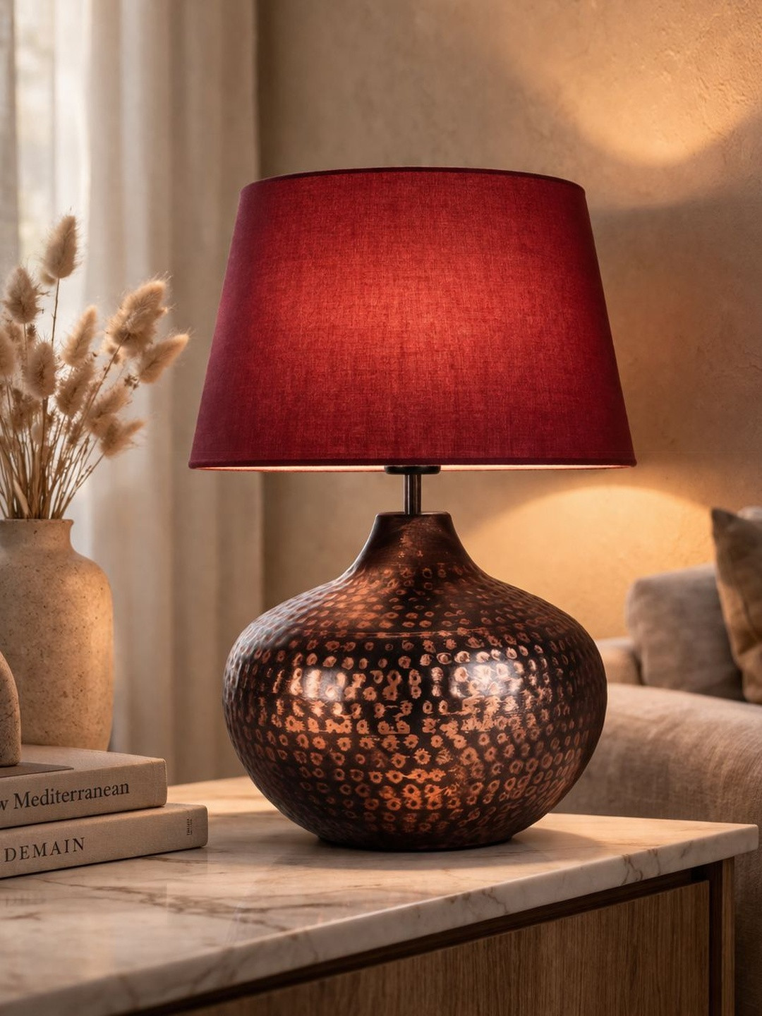 Homesake Antique Warm Yellow Metal Frustum Solid High Quality Electrical Table Lamps