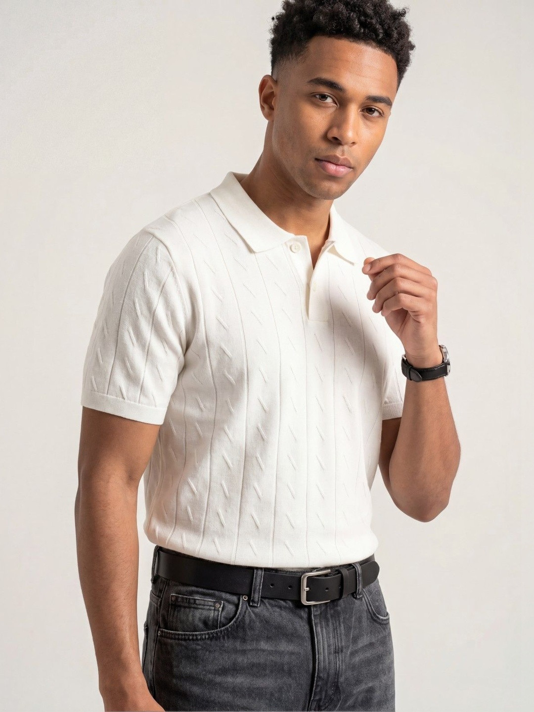 ULUPZ Men Polo Collar T-shirt