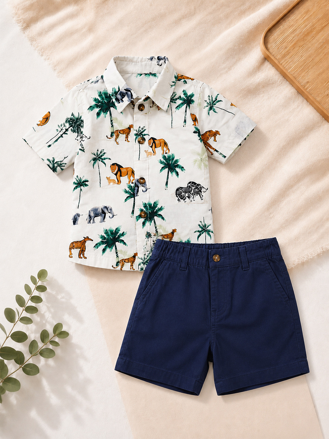HERE&NOW Boys Printed Shirt with Shorts
