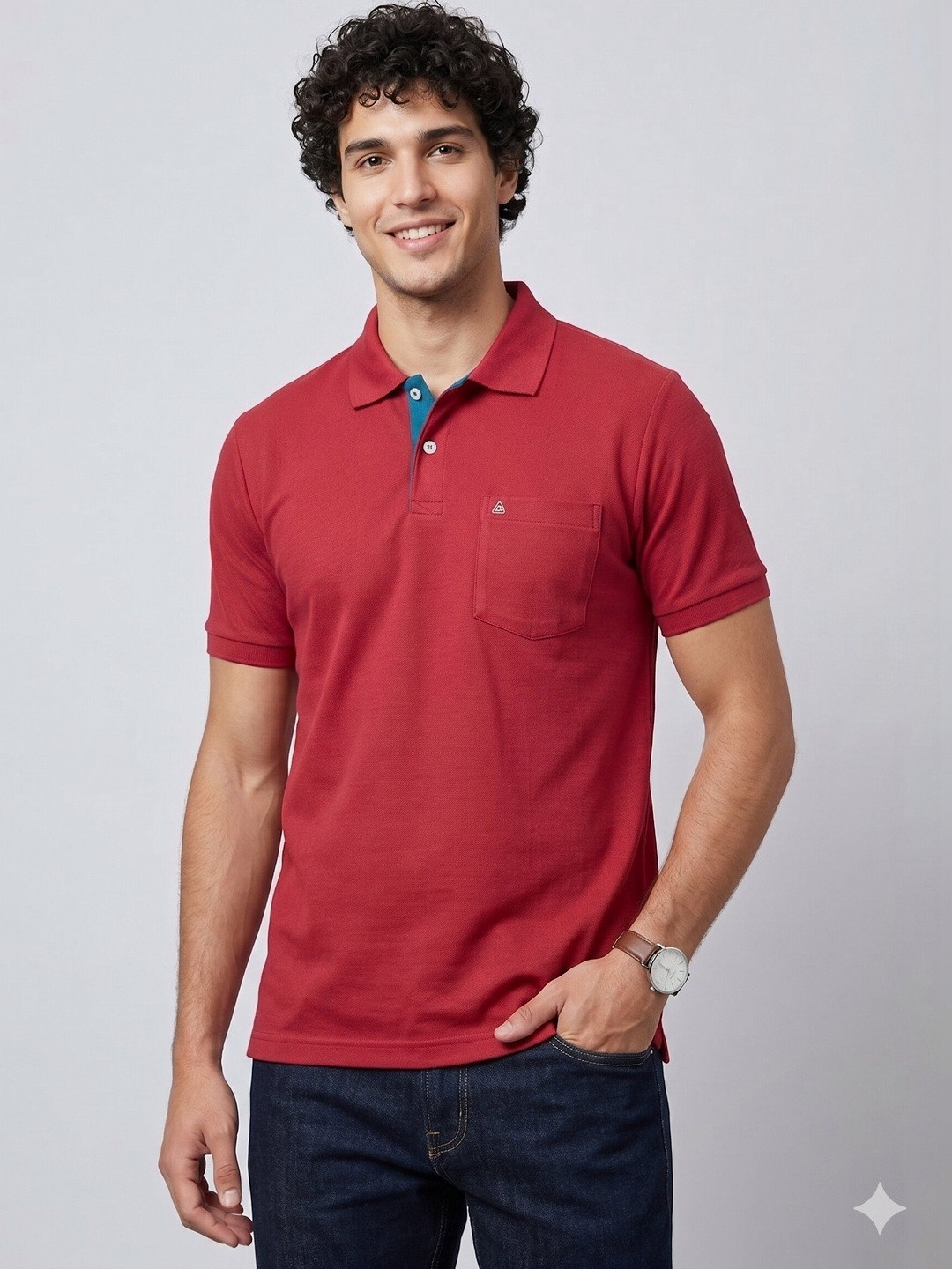 Pierre Carlo Men Polo Collar Pockets T-shirt