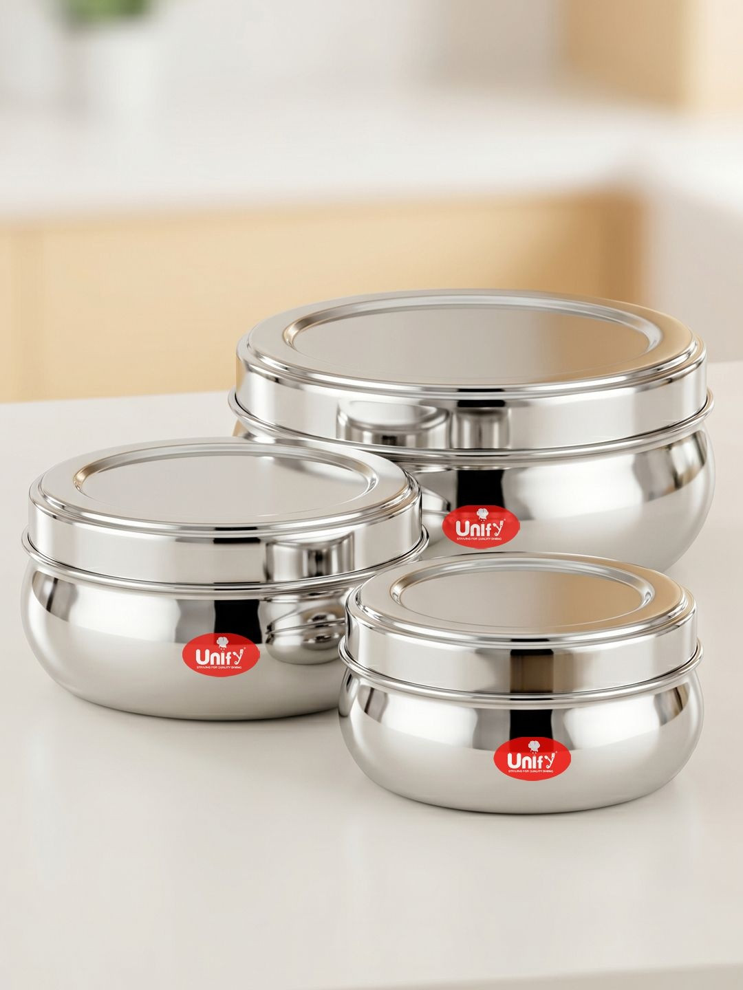 Unify Silver-Toned 2026 Stainless Steel Stackable Canister Container
