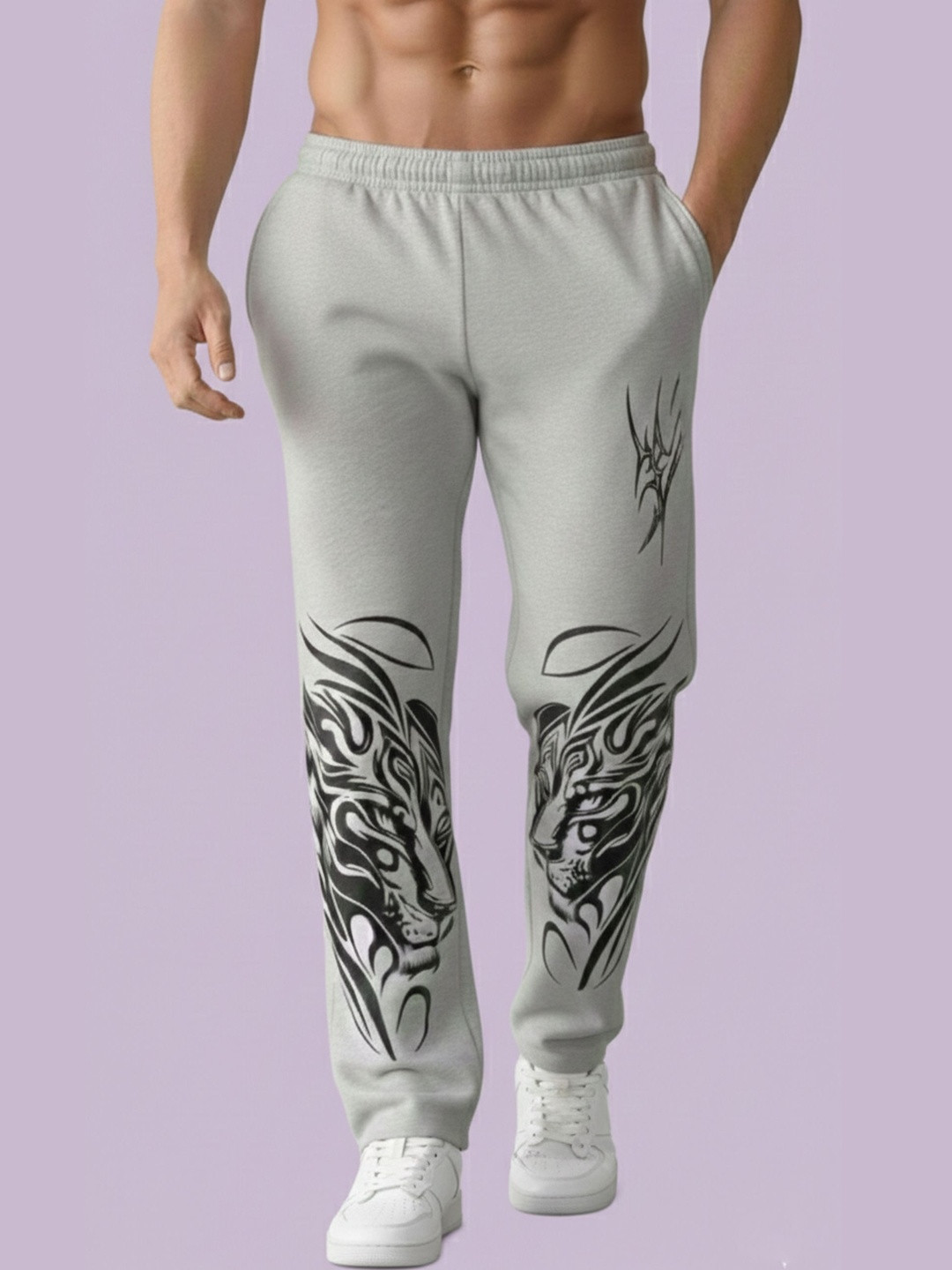 R.Code by The Roadster Life Co. Men Straight Fit Graphic Print Track Pants