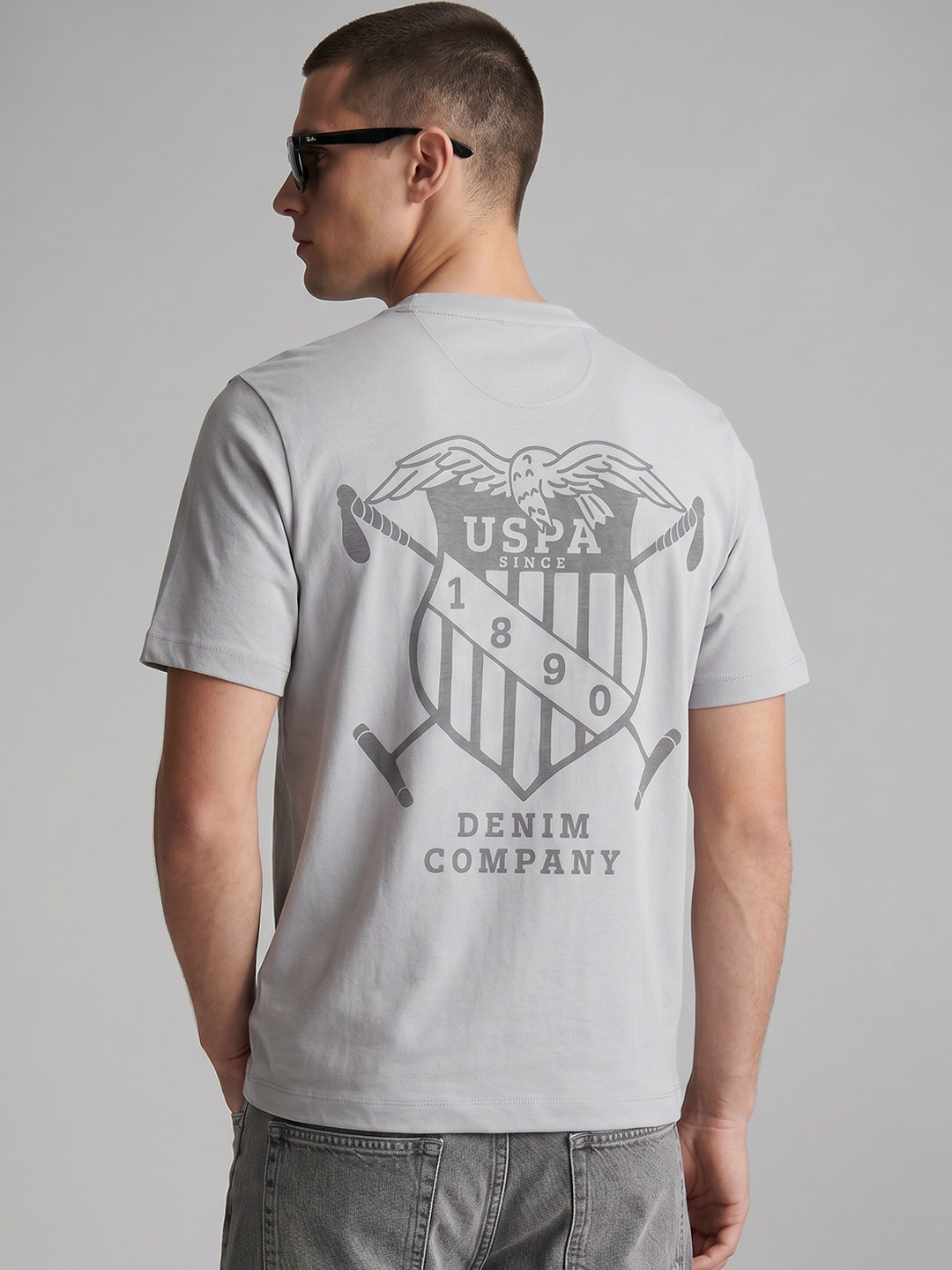 U.S. Polo Assn. Denim Co. Brand Logo Printed Pure Cotton T-shirt