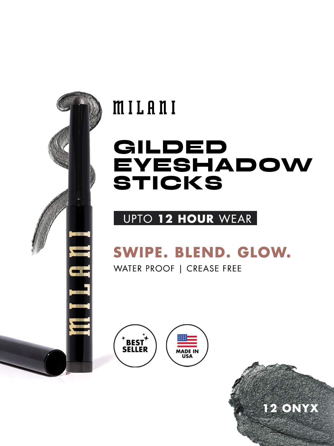 MILANI Glided Waterproof Eyeshadow Stick - Onyx 12