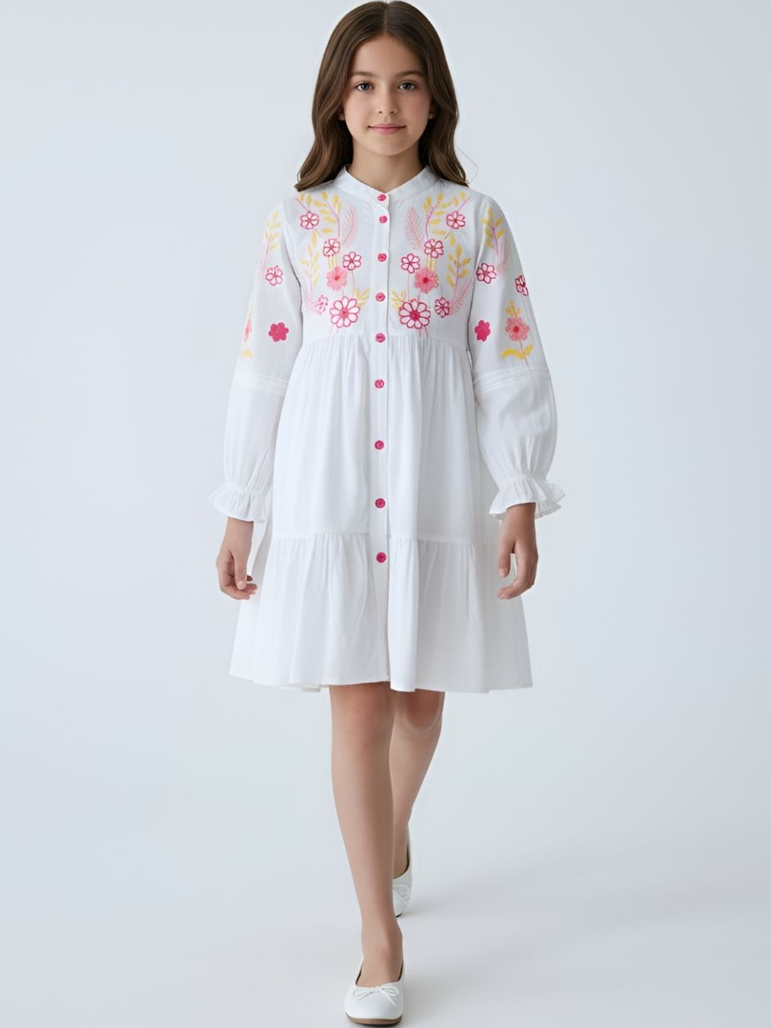 Sangria Embroidered Fit & Flare Dress