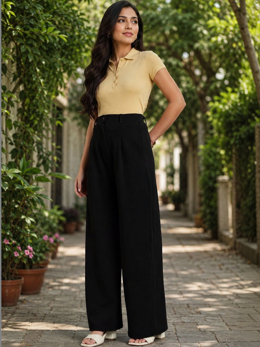 SZN Women Relaxed Easy Wash Pleated Trousers