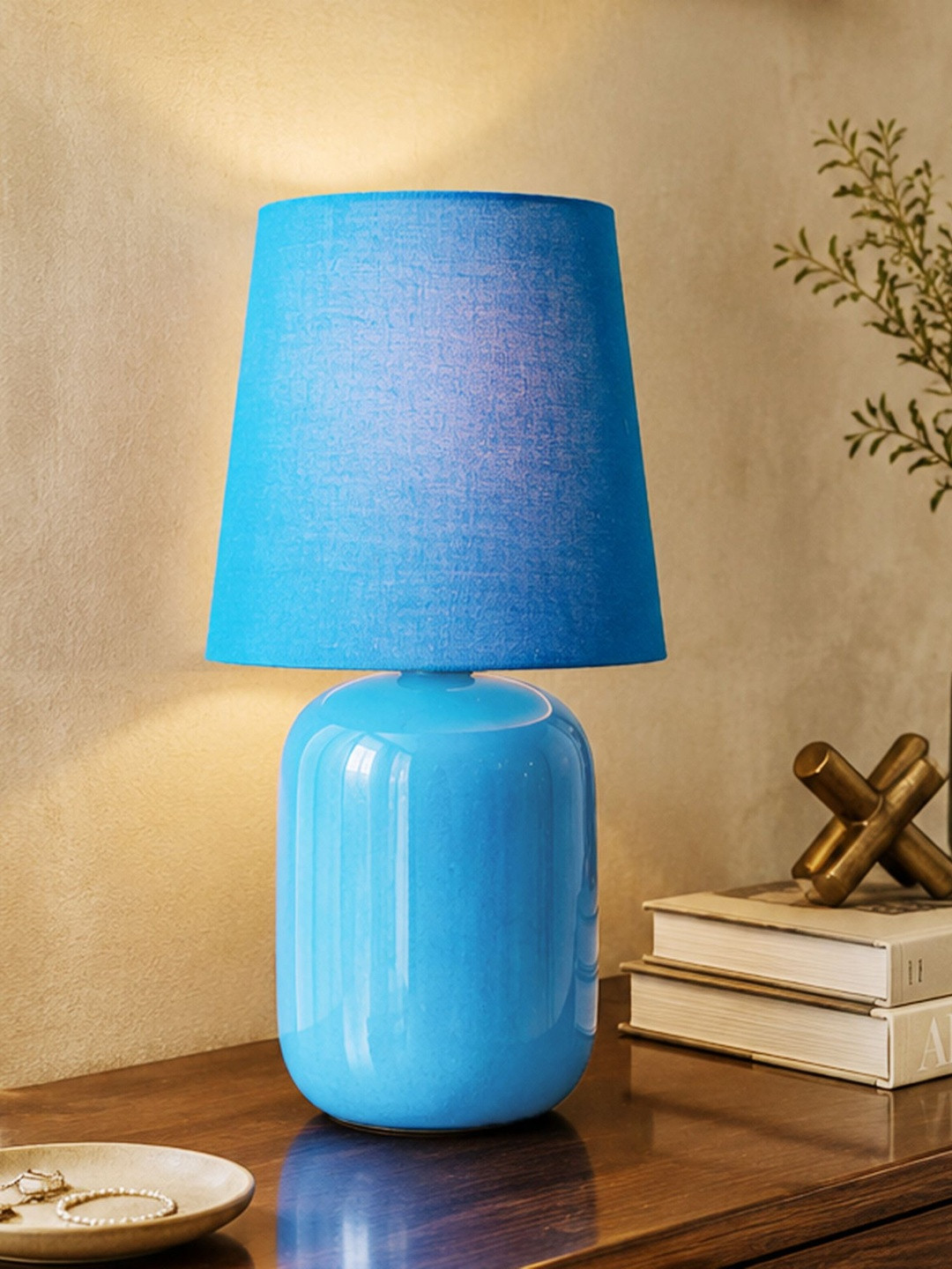 Homesake Warm Yellow Ceramic Frustum Solid High Quality Electrical Table Lamps