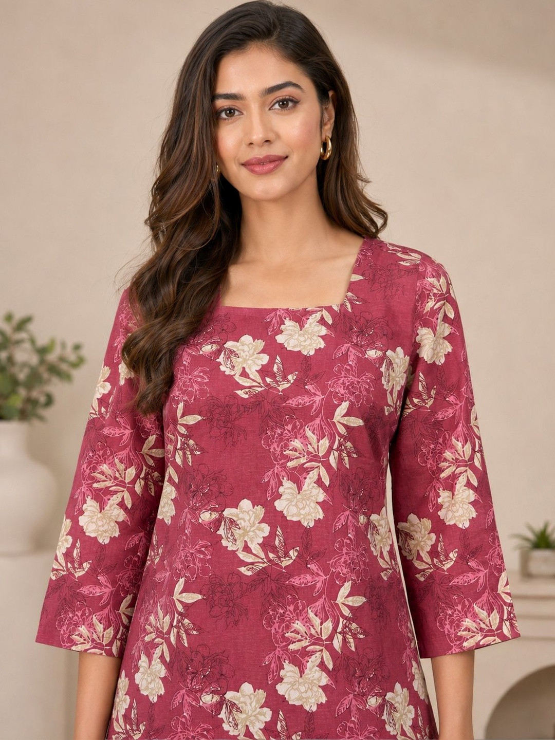HARIKS Square Neck Printed Tunic
