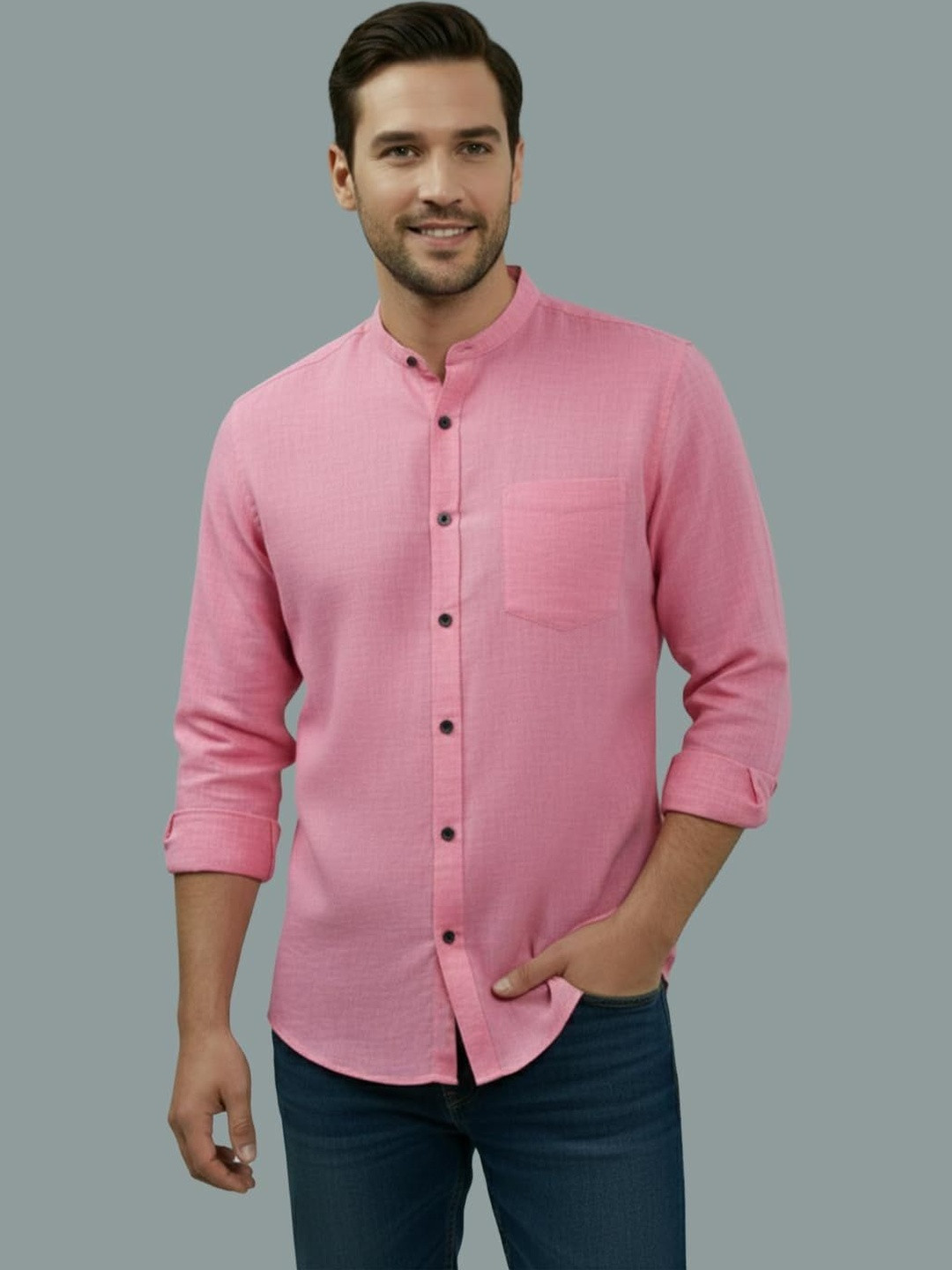 Indirae Men Smart Slim Fit Casual Shirt