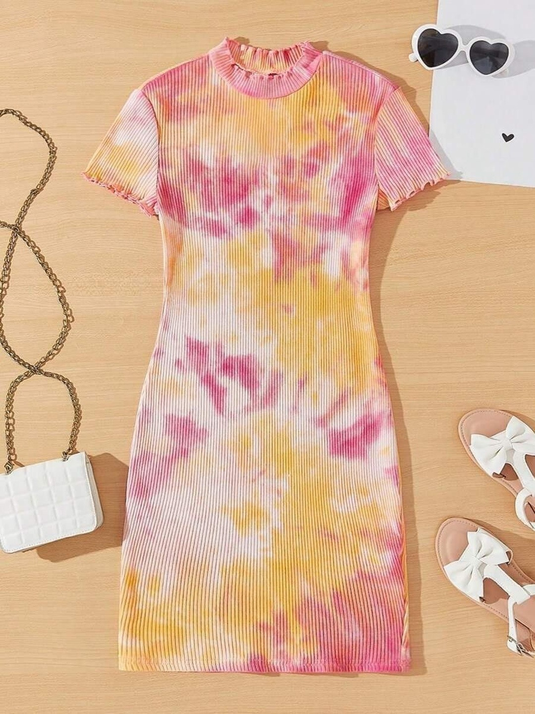 KALINI Tie and Dye Print Bodycon Dress